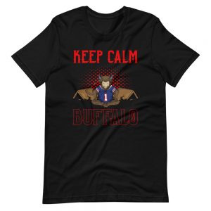 “Keep Calm” Meditating Buffalo Football Short-Sleeve Unisex T-Shirt