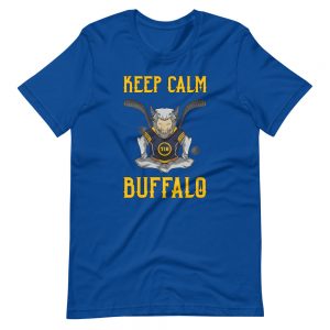“Keep Calm” Meditating Buffalo Hockey Short-Sleeve Unisex T-Shirt